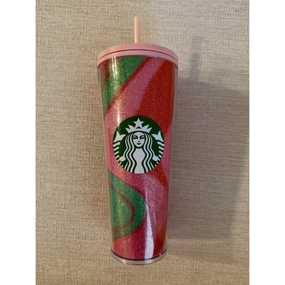 Starbucks Glitter Holiday Christmas Tumbler with Straw 24oz